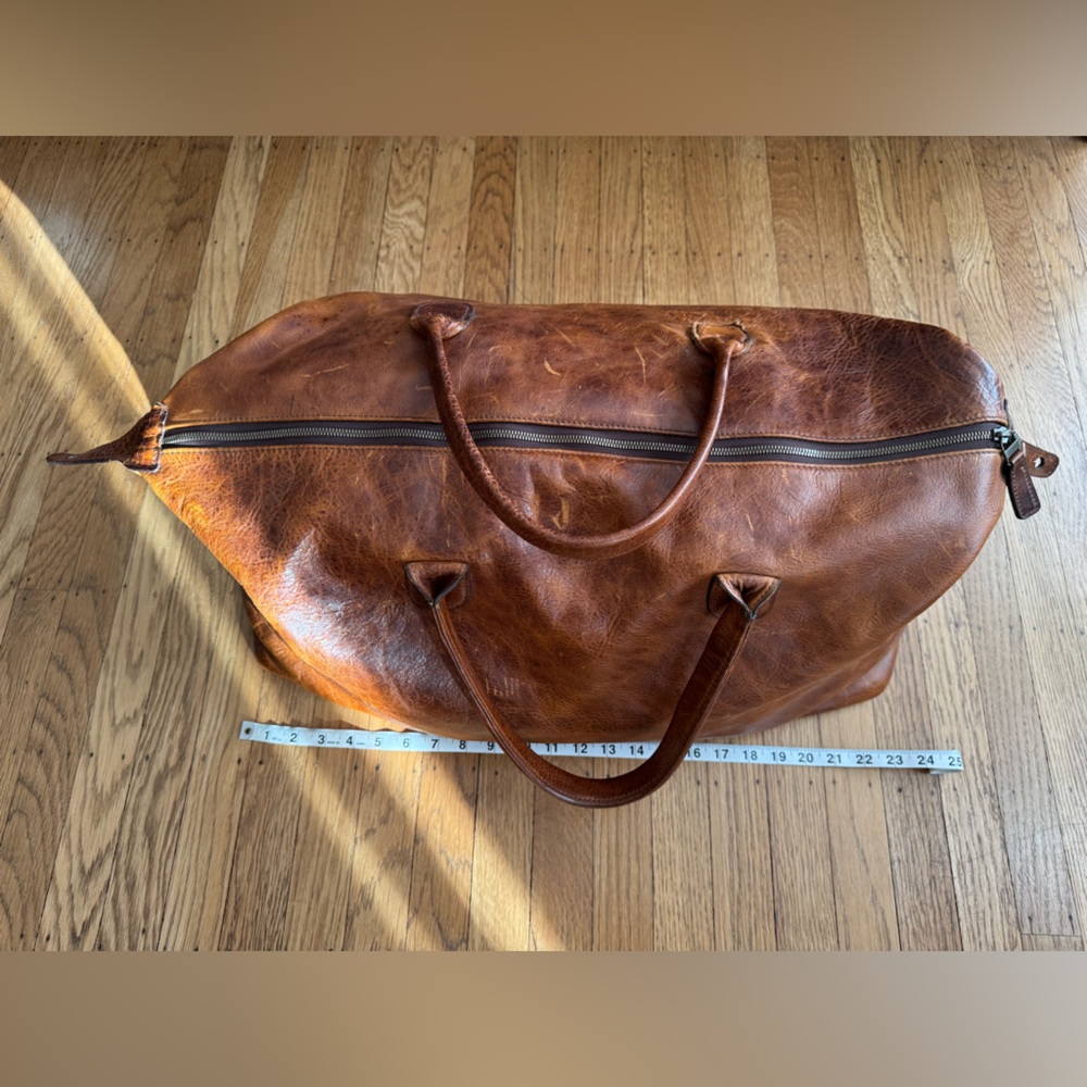 Moore & Giles Brown Leather Benedict Weekend Duffel - Picture 4 of 16